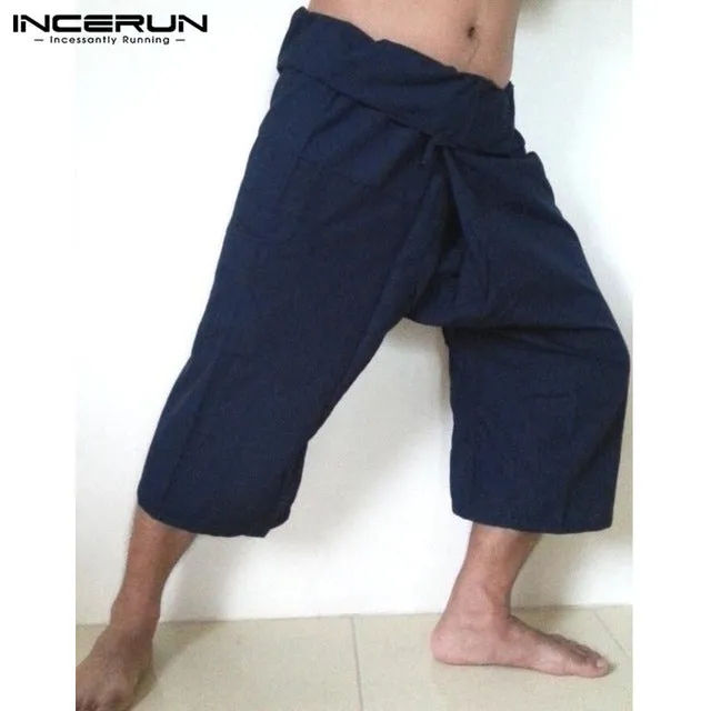 2019 New Fashion Pants Men Massage Thai Fisherman Pants Casual Wide Leg Calf-length Pockets Cool Men Women Plus Size S-5XL