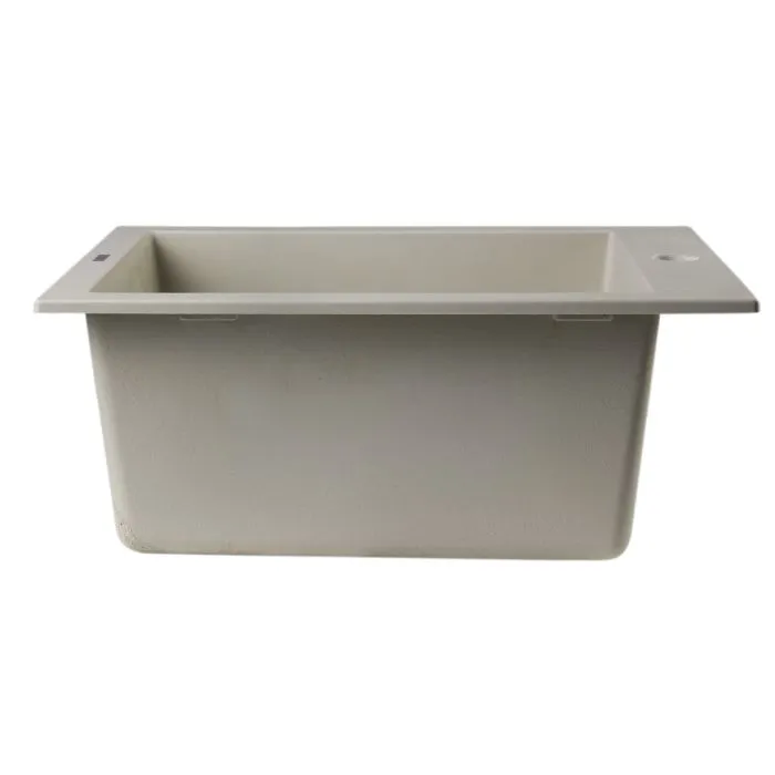 ALFI brand AB1720DI 17" Drop-In Rectangular Granite Composite Kitchen Prep Sink