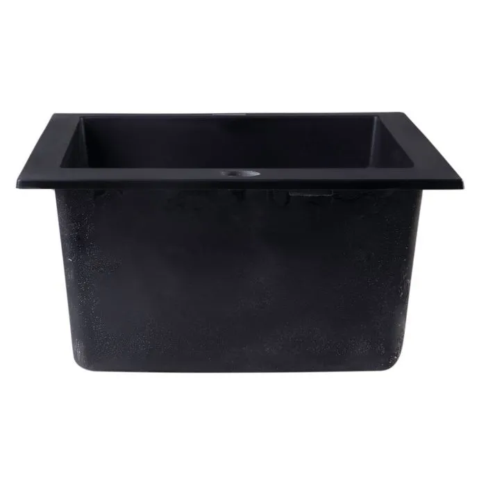 ALFI brand AB1720DI 17" Drop-In Rectangular Granite Composite Kitchen Prep Sink