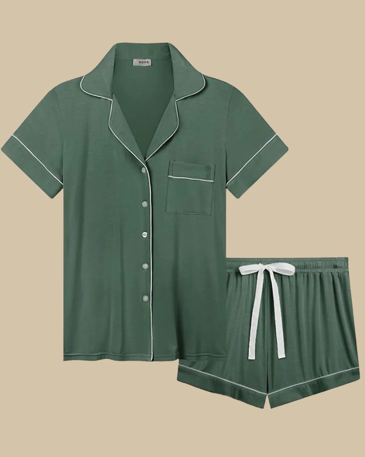 Bamboo Classic Button Up Short Sleeve and Shorts Summer PJS