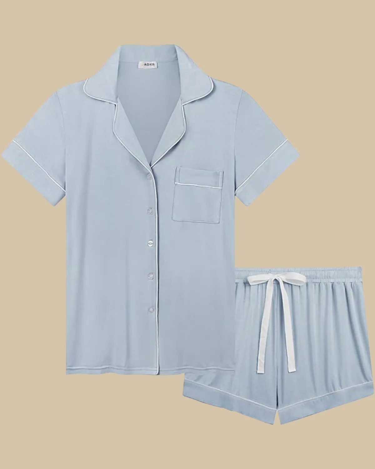 Bamboo Classic Button Up Short Sleeve and Shorts Summer PJS