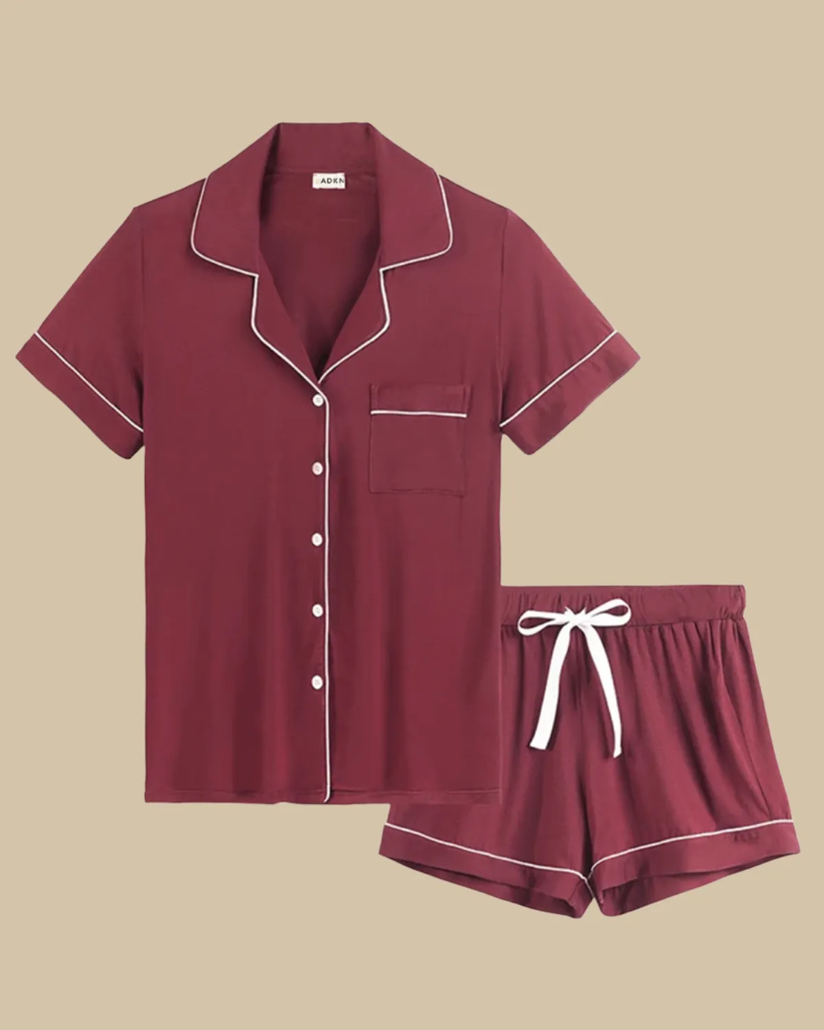 Bamboo Classic Button Up Short Sleeve and Shorts Summer PJS