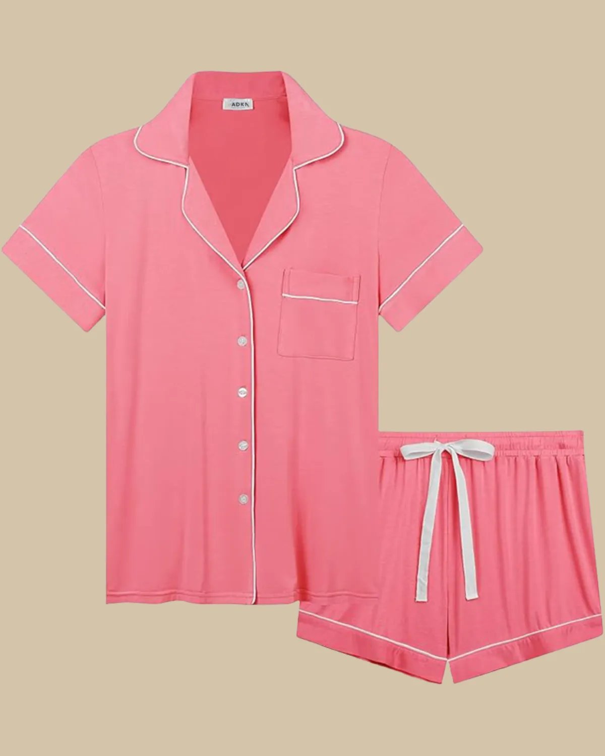 Bamboo Classic Button Up Short Sleeve and Shorts Summer PJS