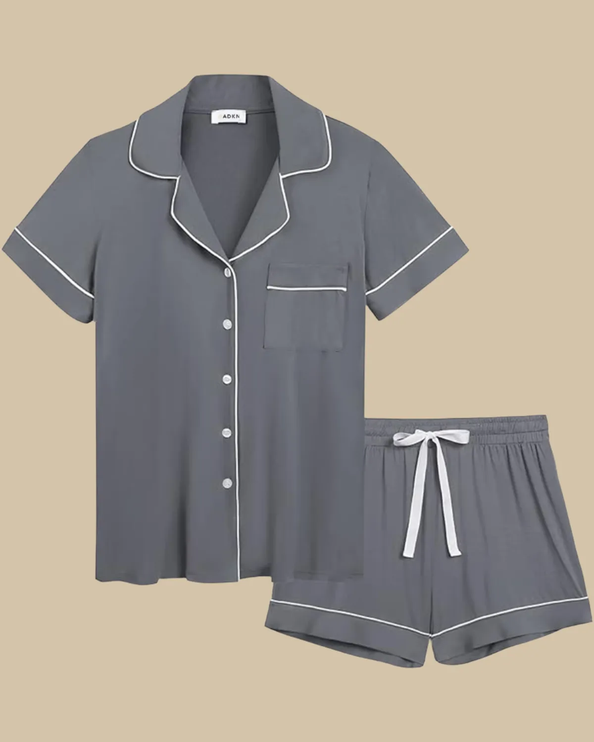 Bamboo Classic Button Up Short Sleeve and Shorts Summer PJS