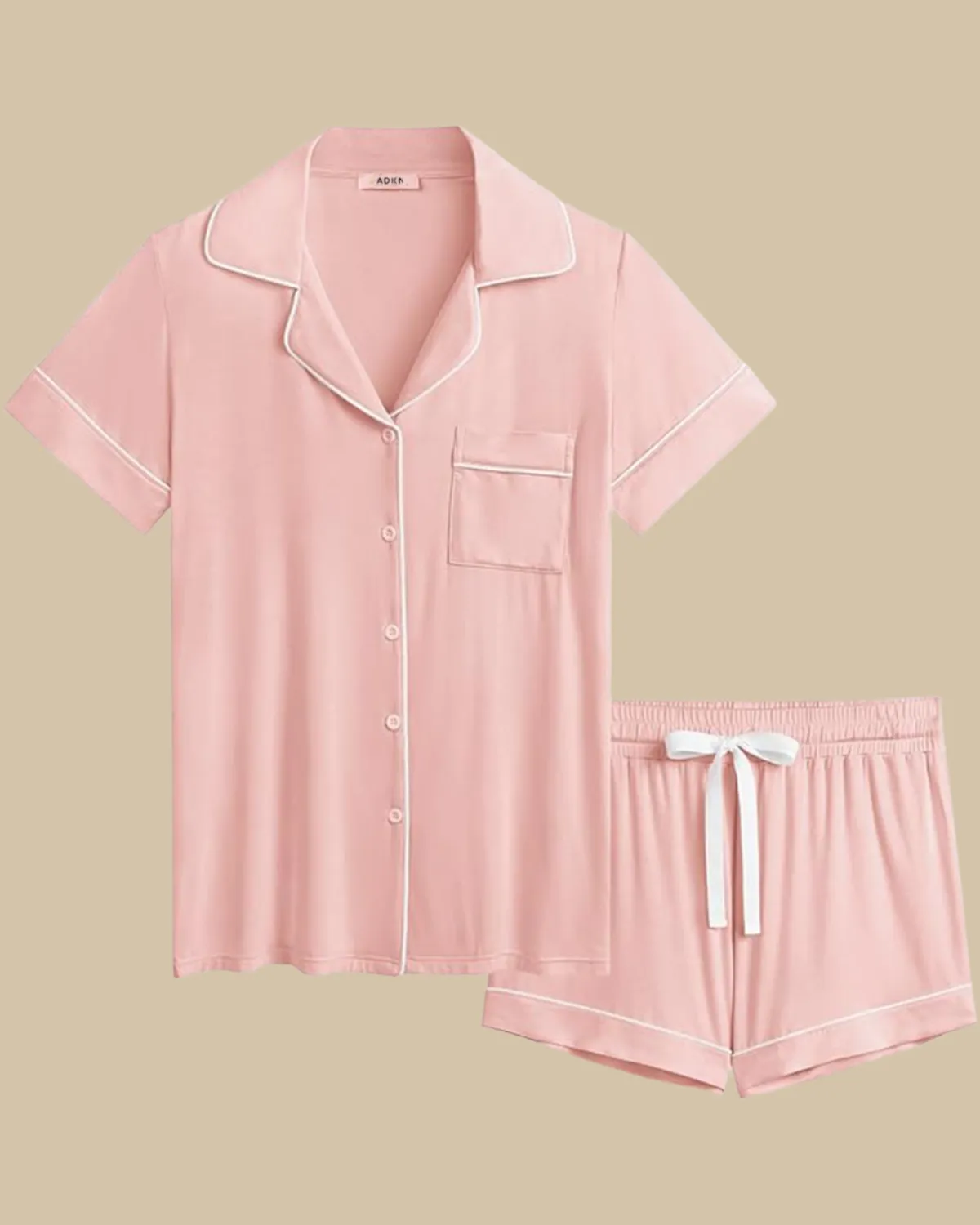 Bamboo Classic Button Up Short Sleeve and Shorts Summer PJS