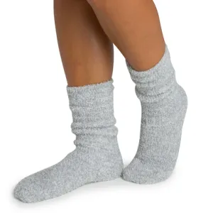 Barefoot Dreams CozyChic Heathered Socks - Blue Water/White