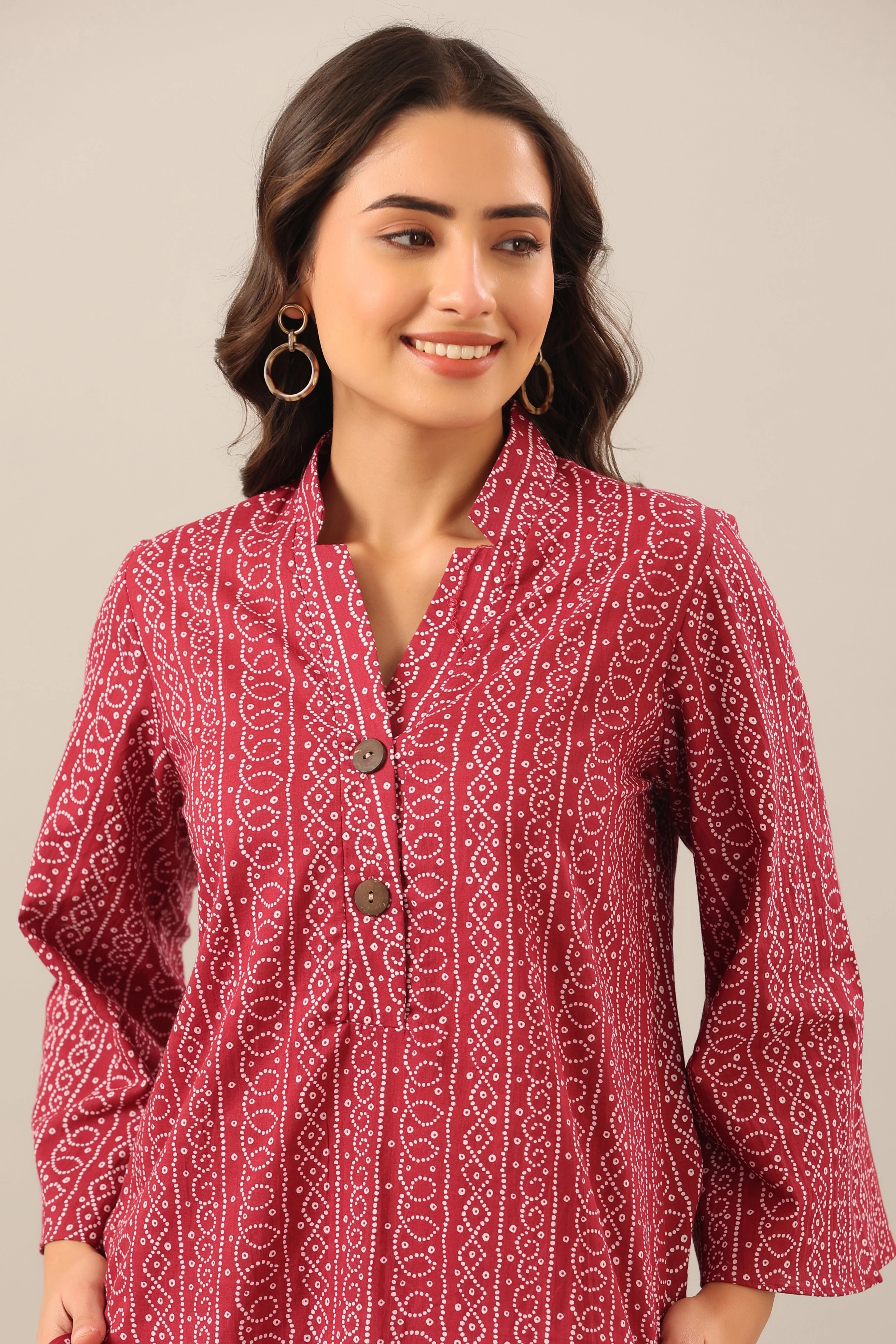 Bhandej  on Maroon Palazzo Loungewear Set