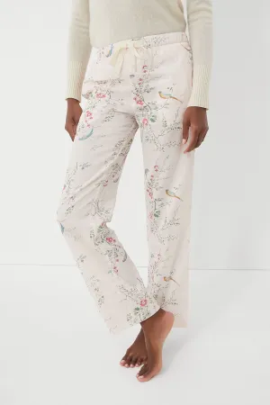 Bird on Flower Pink Verone Cotton Pyjama Pants