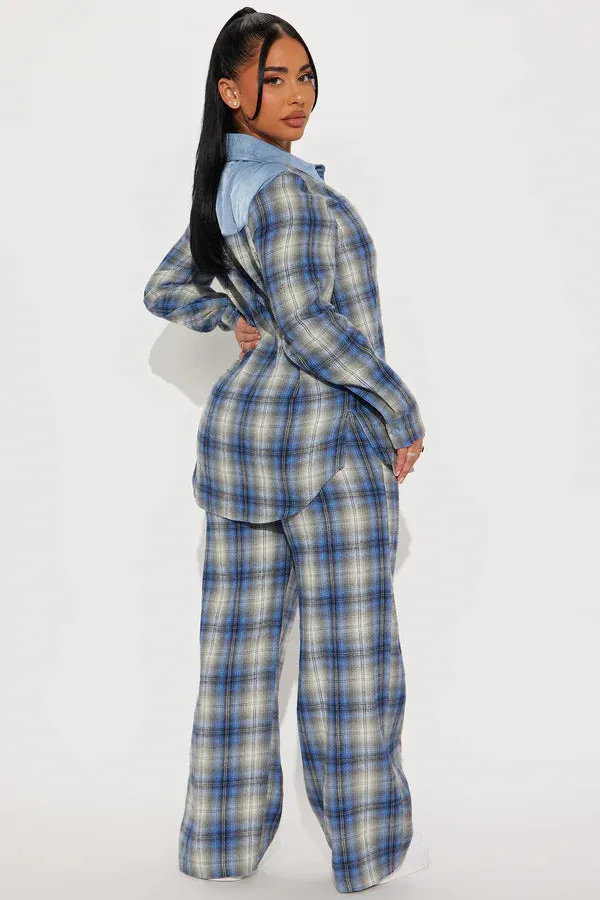 Blue Combo Flannel Loungewear