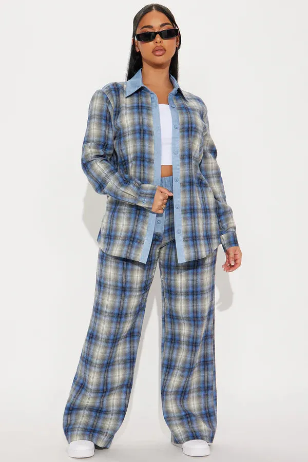 Blue Combo Flannel Loungewear