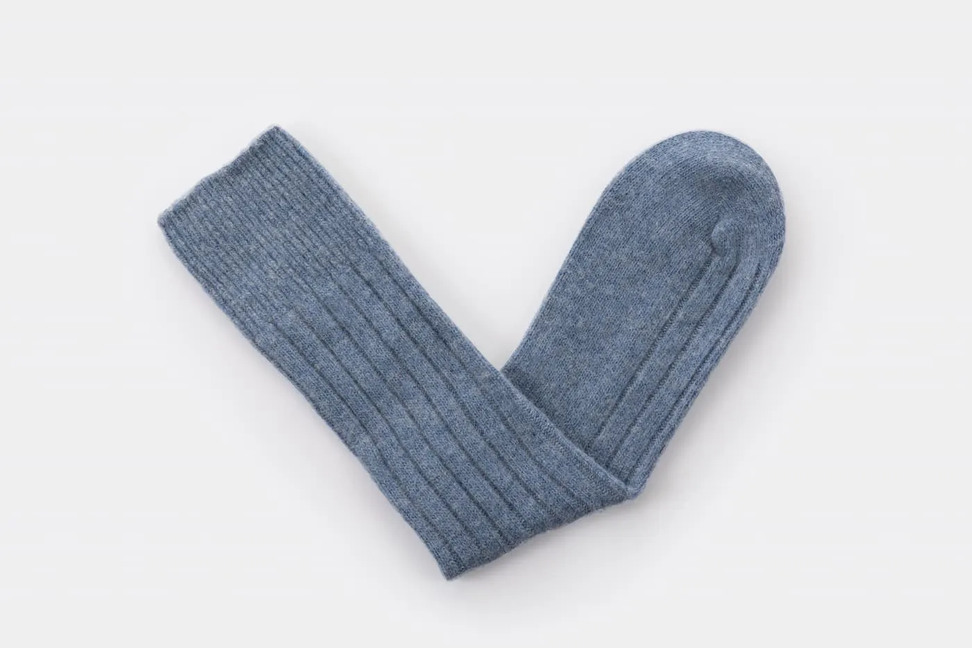 Blue Lambswool Bed Socks