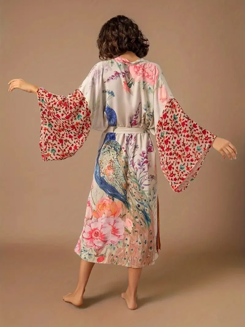 Bohemian Peacock Print Loungewear