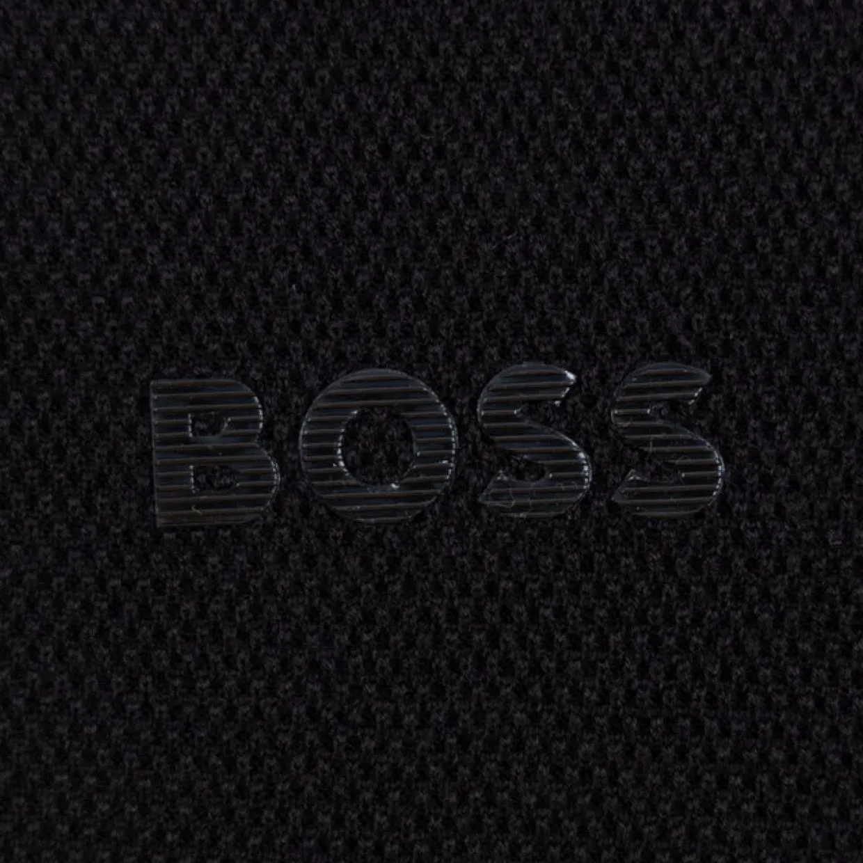 BOSS Rubberised Logo Zhine Black Half Zip Sweatshirt