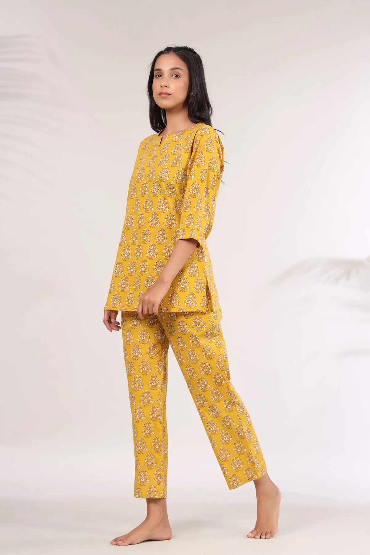 Buti on Mustard Loungewear Top Set