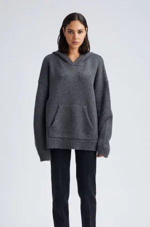 Charcoal Heavy Cashmere Oversized Hoodie