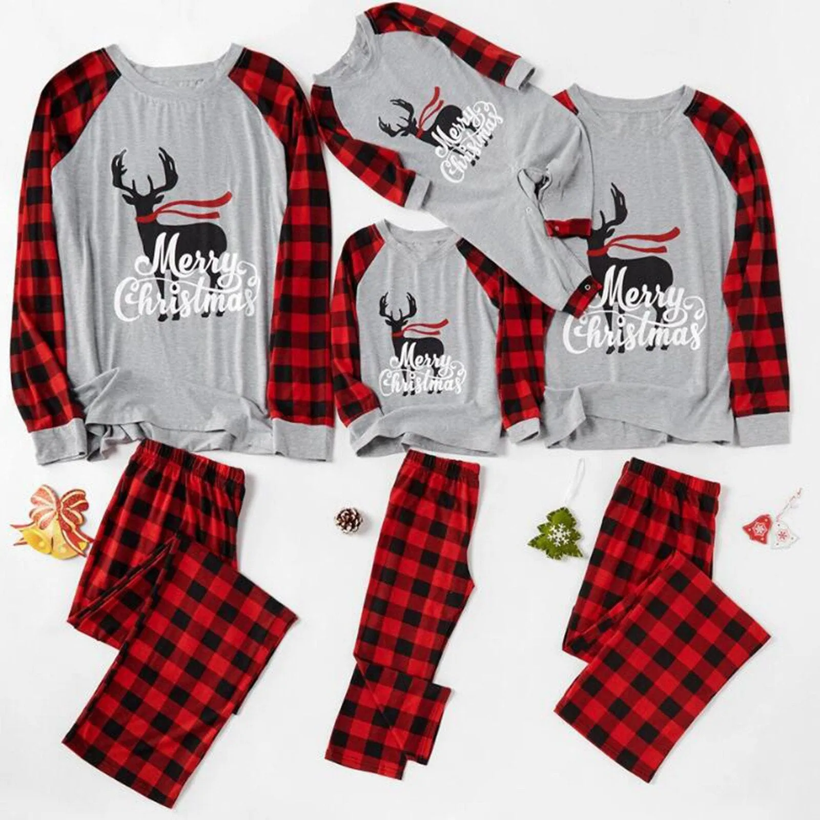 Christmas Pajamas Matching Family Pyjamas Winter Cotton  Pajamas New Year Mother Daughter Clothing Set