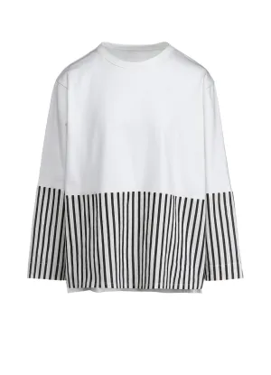 COTTON STRIPE SWITCHING SHIRT (M)