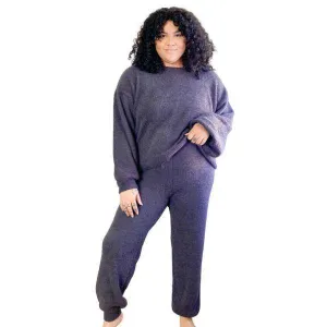 Cozy Plus Size Loungewear Set - Charcoal