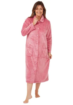 Diamond Fleece Dressing Gown - Pink