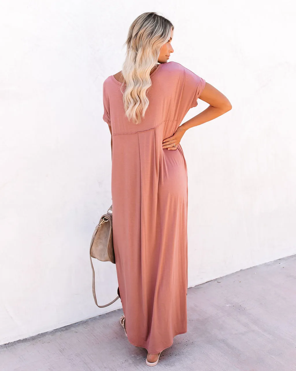 Farmers Market Pocketed Modal Maxi Dress - Marsala