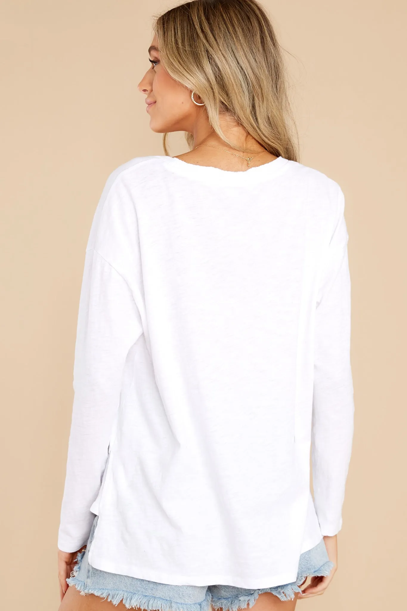 Farren Slub White Long Sleeve Tee