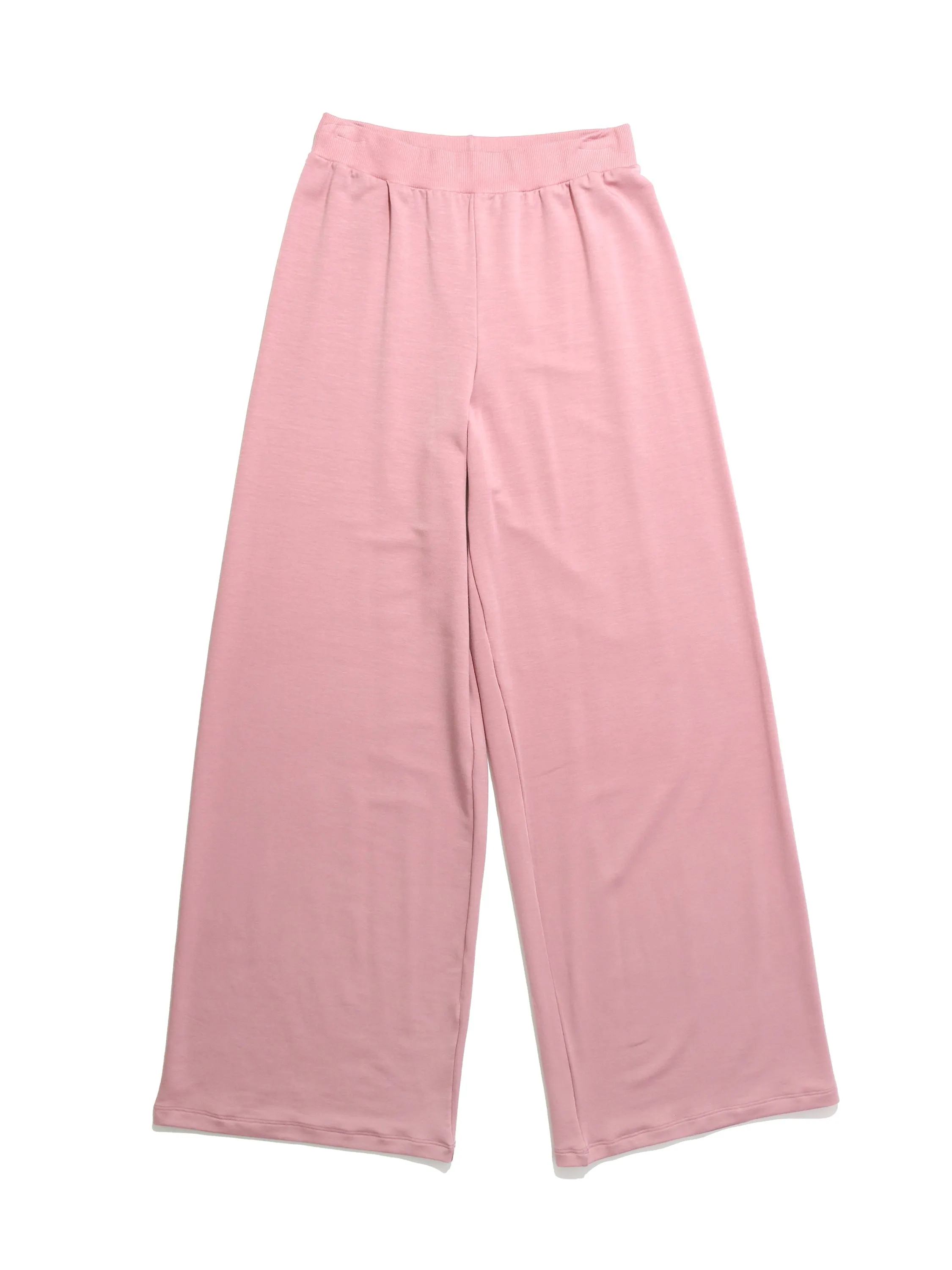 French Terry Wide Leg Pant Mauve Orchid Pink Sale