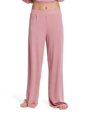 French Terry Wide Leg Pant Mauve Orchid Pink Sale