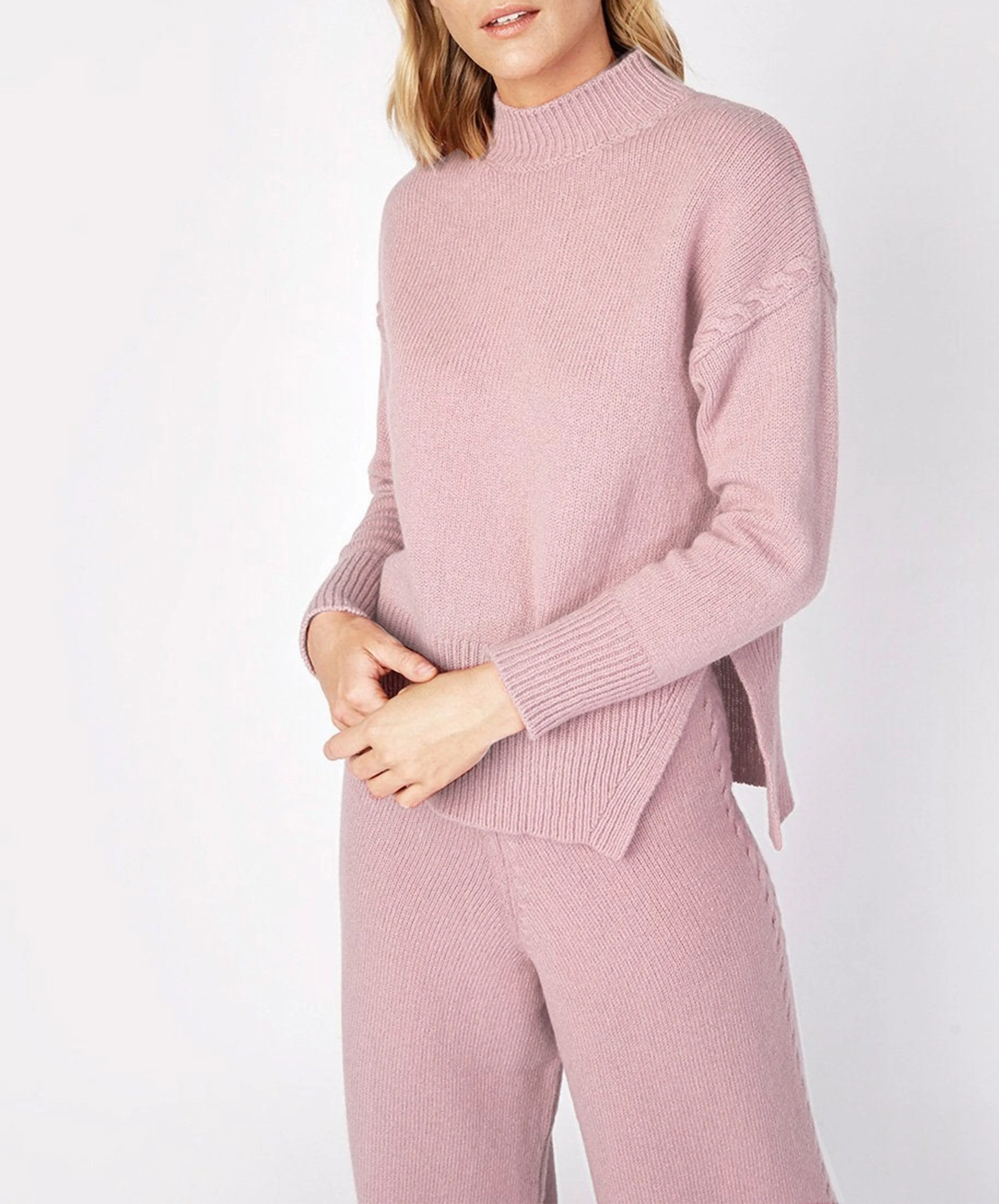 Funnel Neck Jersey Sweater Mauve