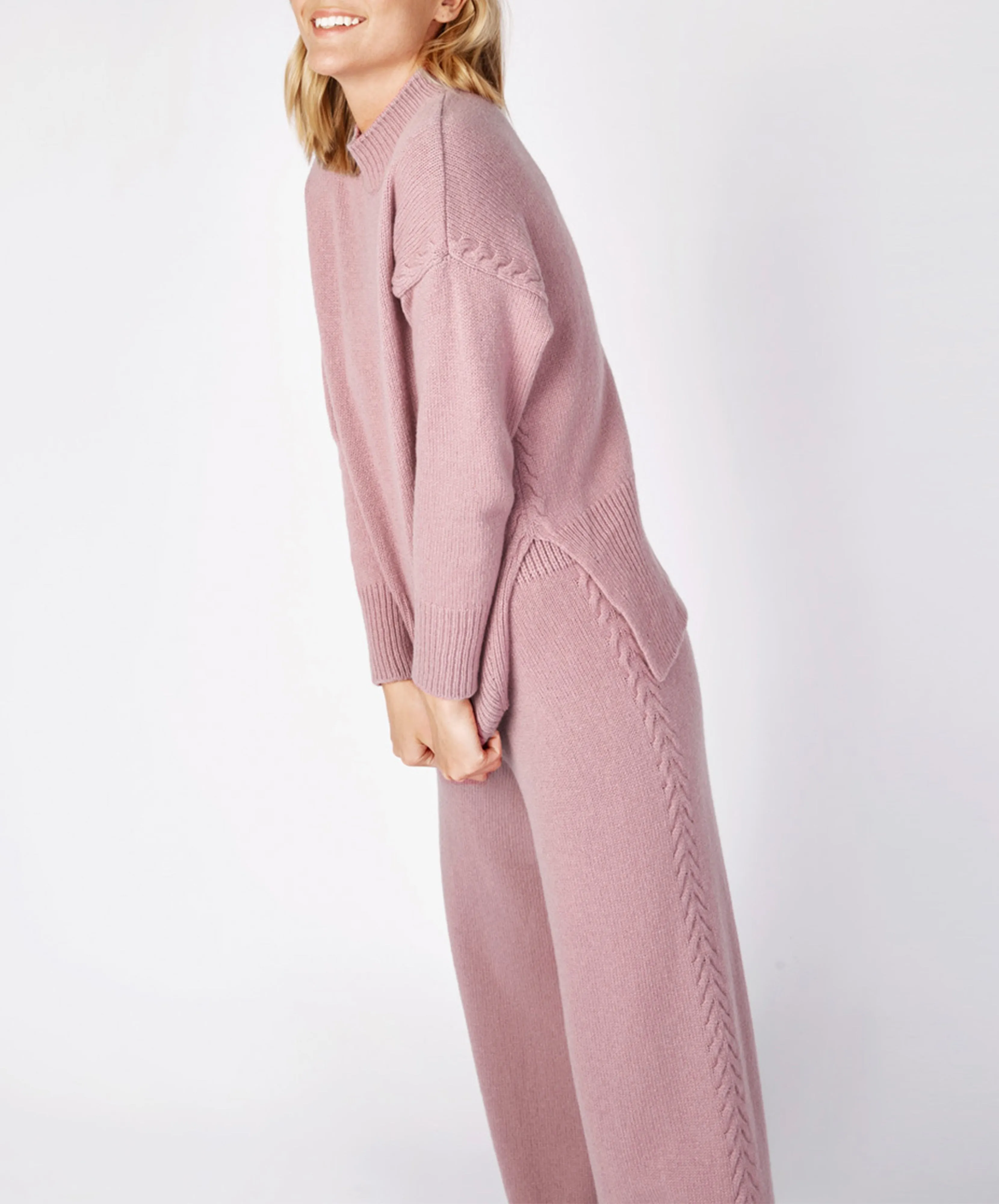 Funnel Neck Jersey Sweater Mauve