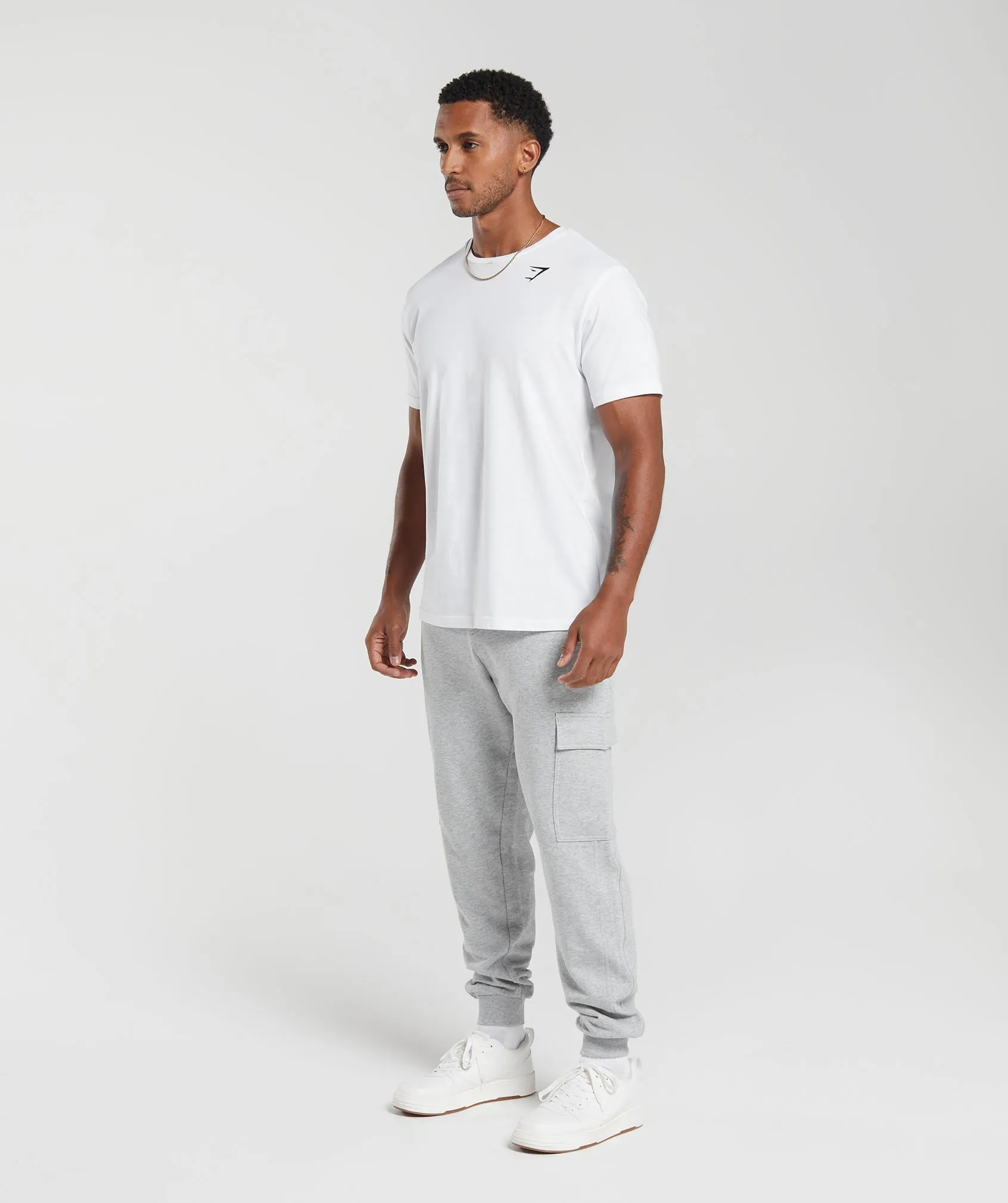 Gymshark Rest Day Essentials Cargo Joggers - Light Grey Core Marl