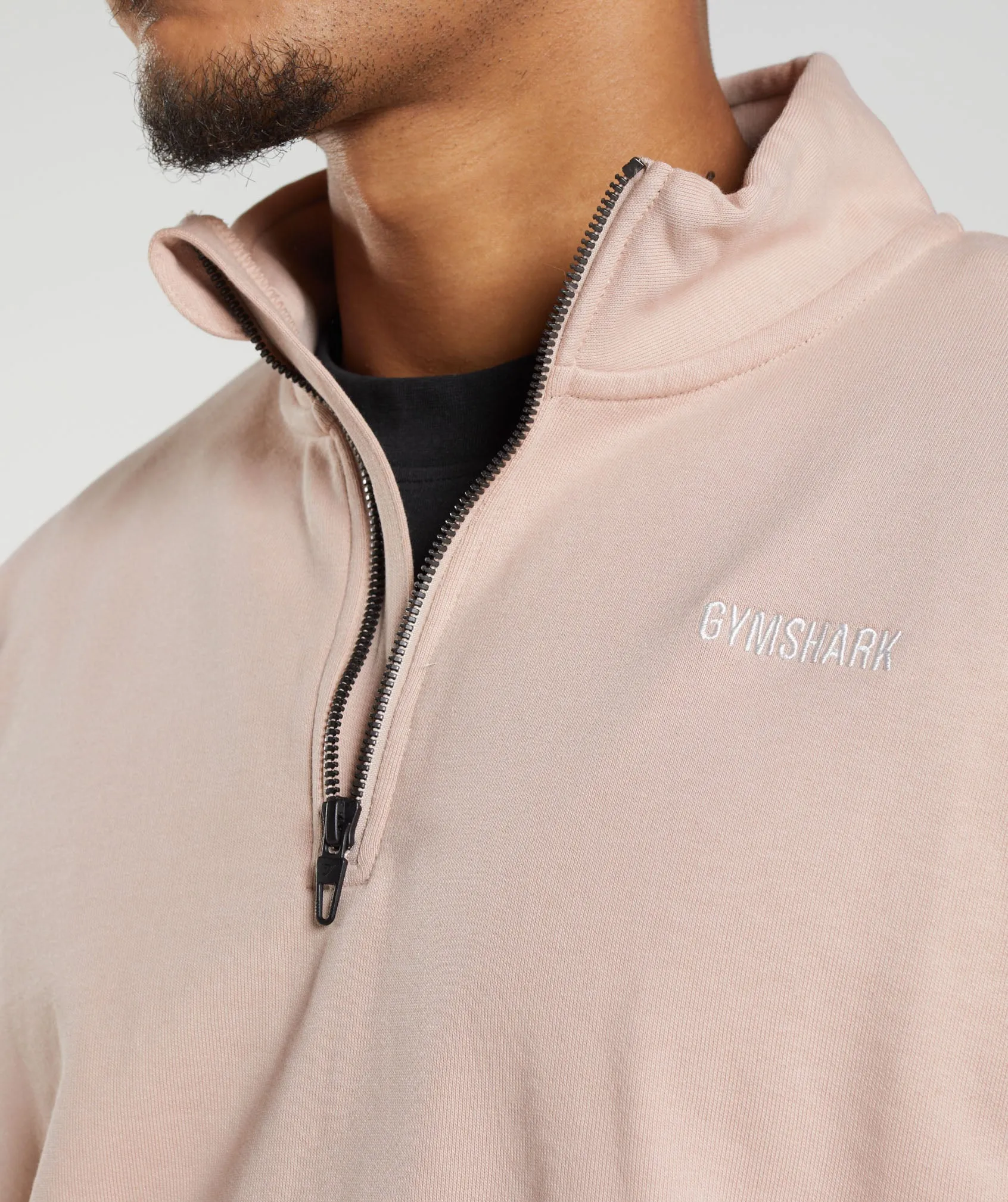 Gymshark Rest Day Sweats 1/4 Zip - Dusty Taupe