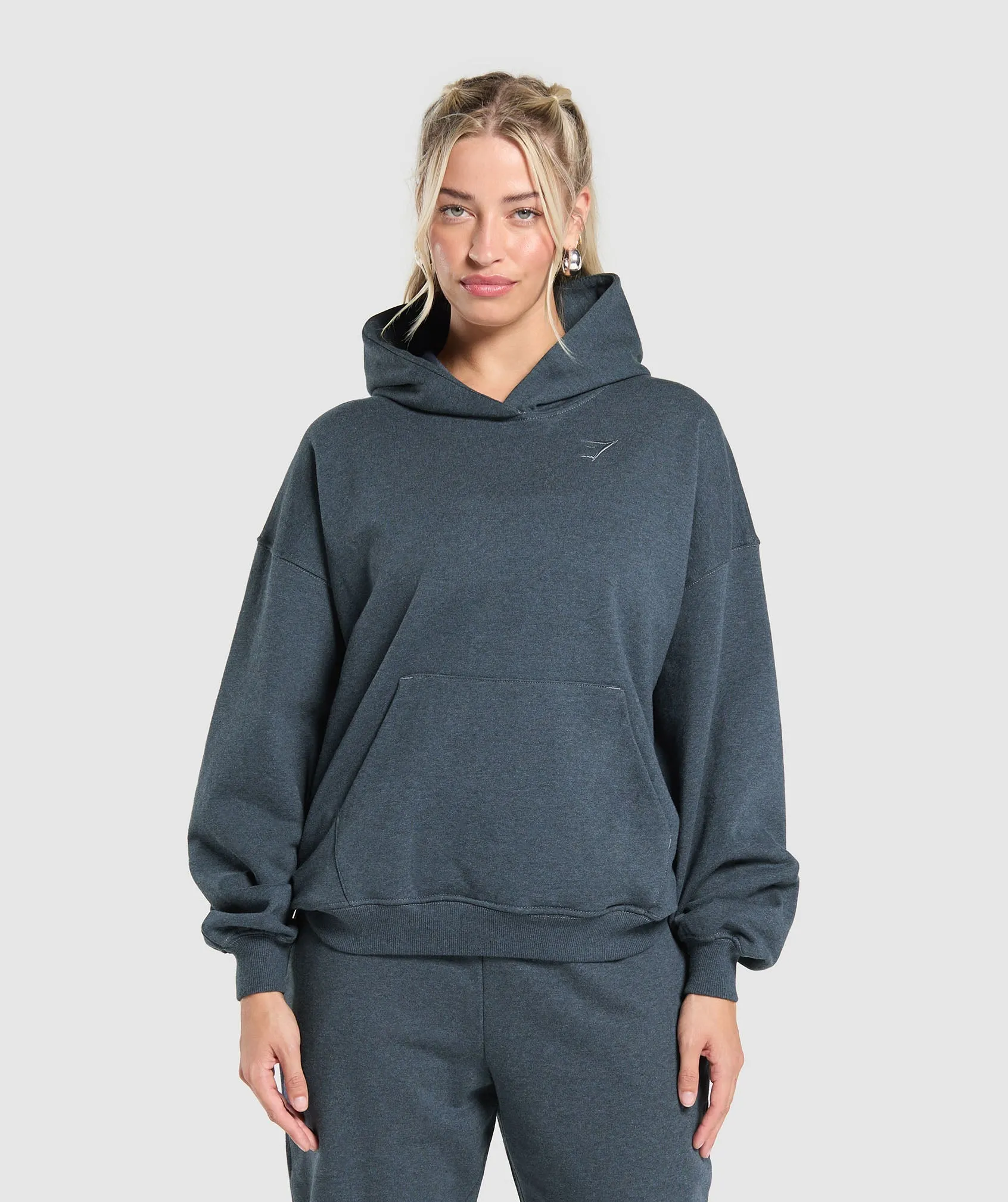 Gymshark Rest Day Sweats Hoodie - Bros Indigo Blue Marl