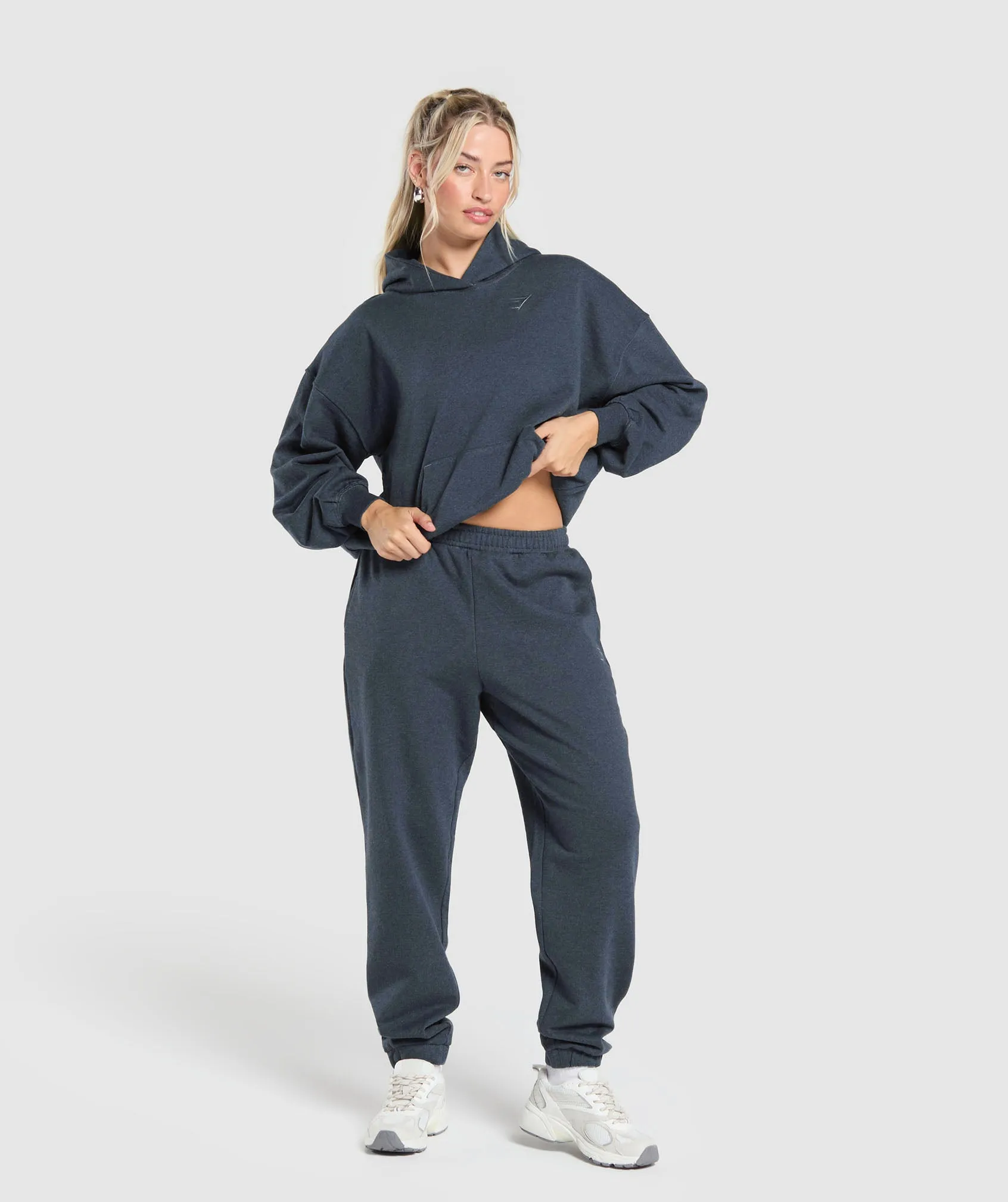 Gymshark Rest Day Sweats Hoodie - Indigo Blue Marl