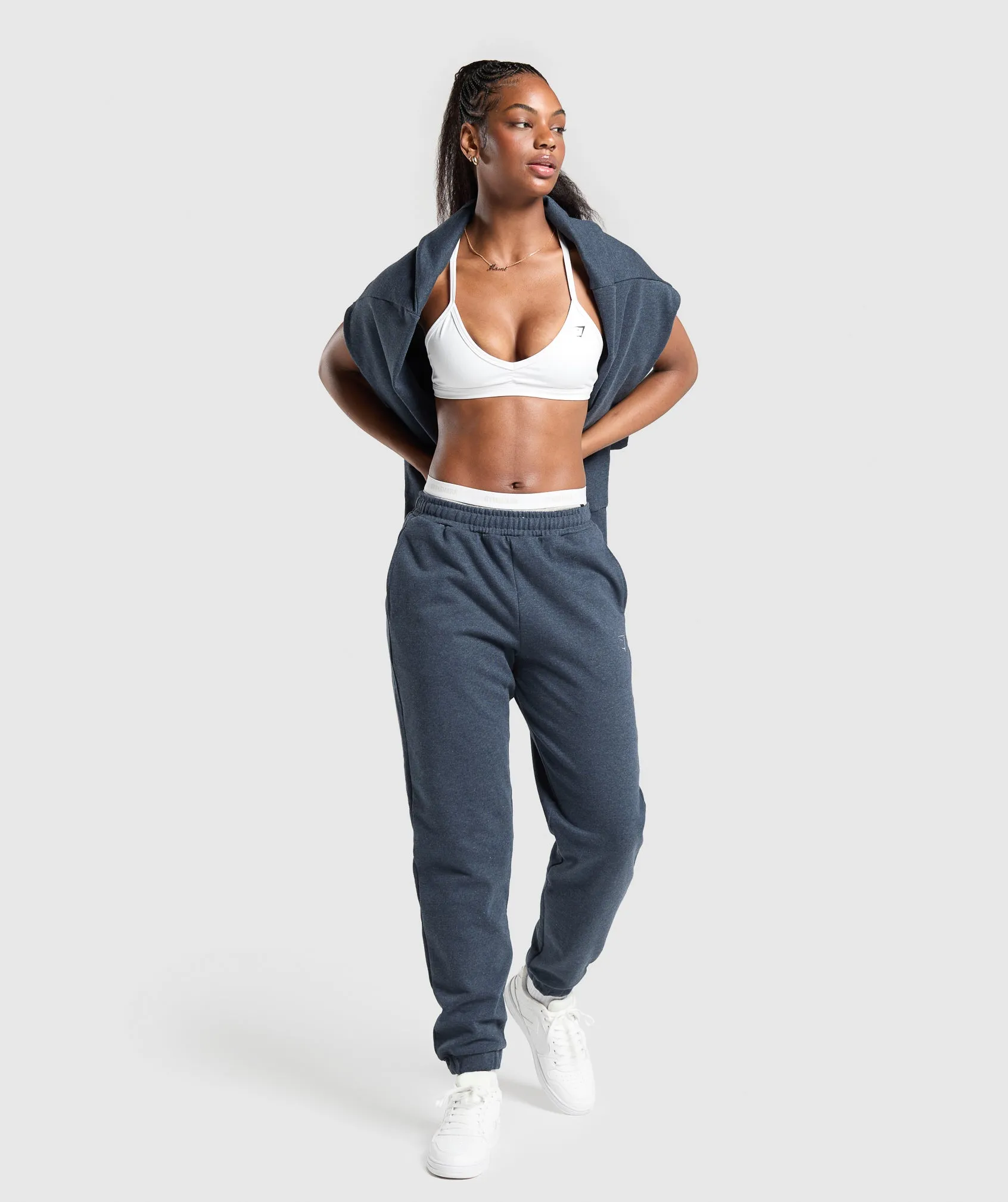 Gymshark Rest Day Sweats Joggers - Bros Indigo Blue Marl