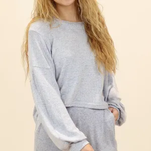 Hi-Lo Hacci Long Sleeve Lounge Top