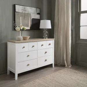 Jakkvik 8 Drawer Chest of Drawers in White & Oak