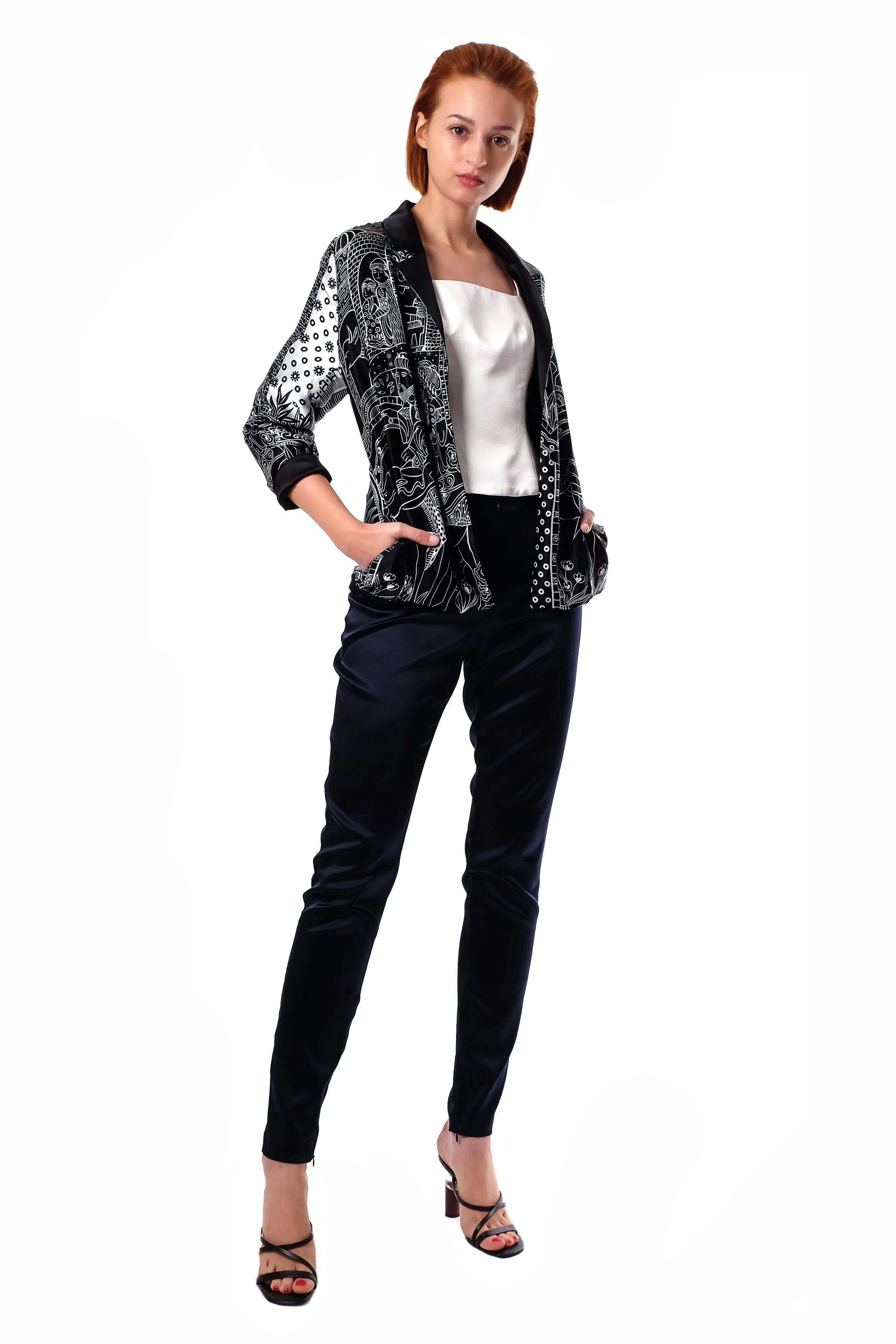 Jeanette 2-Way Silk Blazer