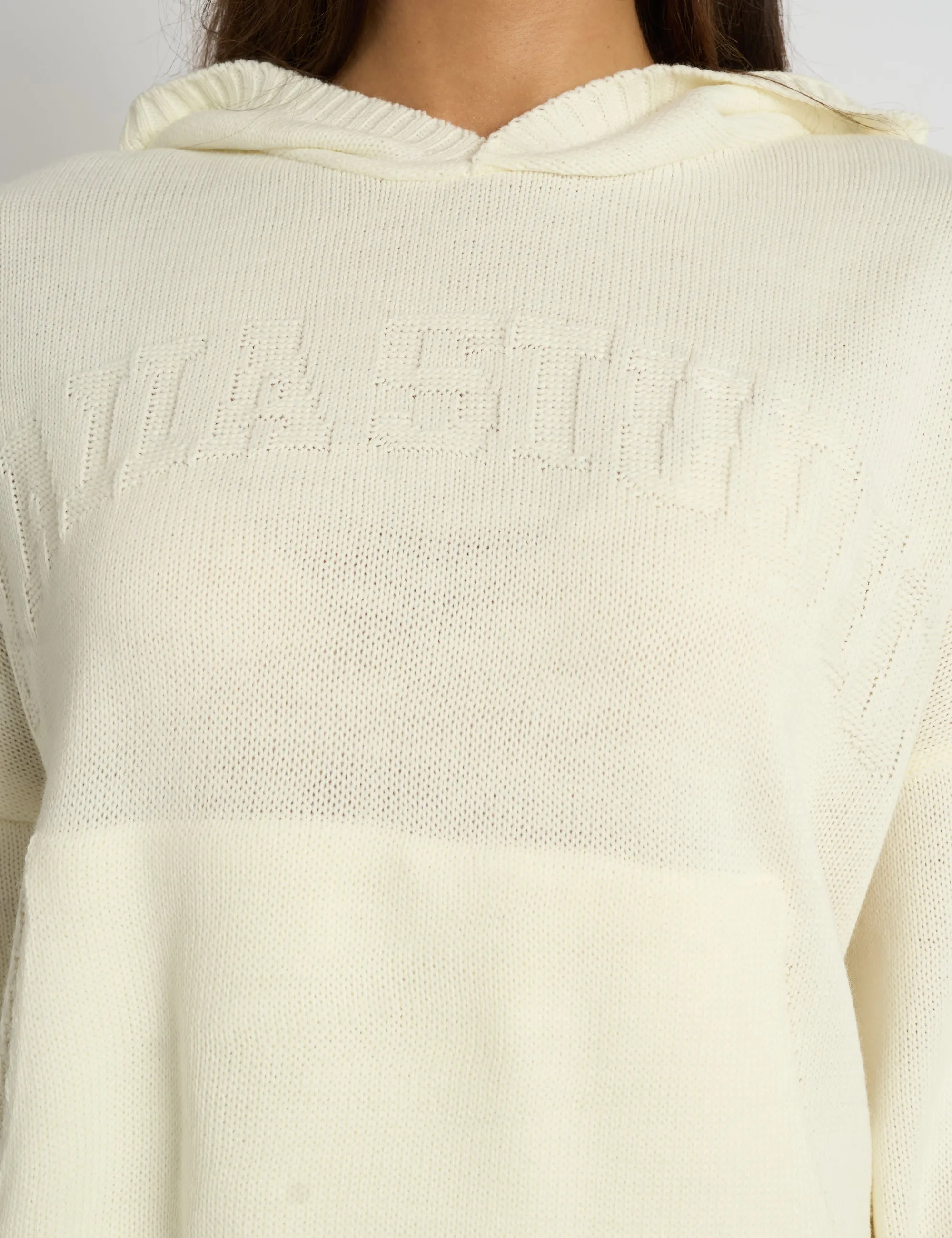 Kaiia Studio Knitted Hoodie Cream