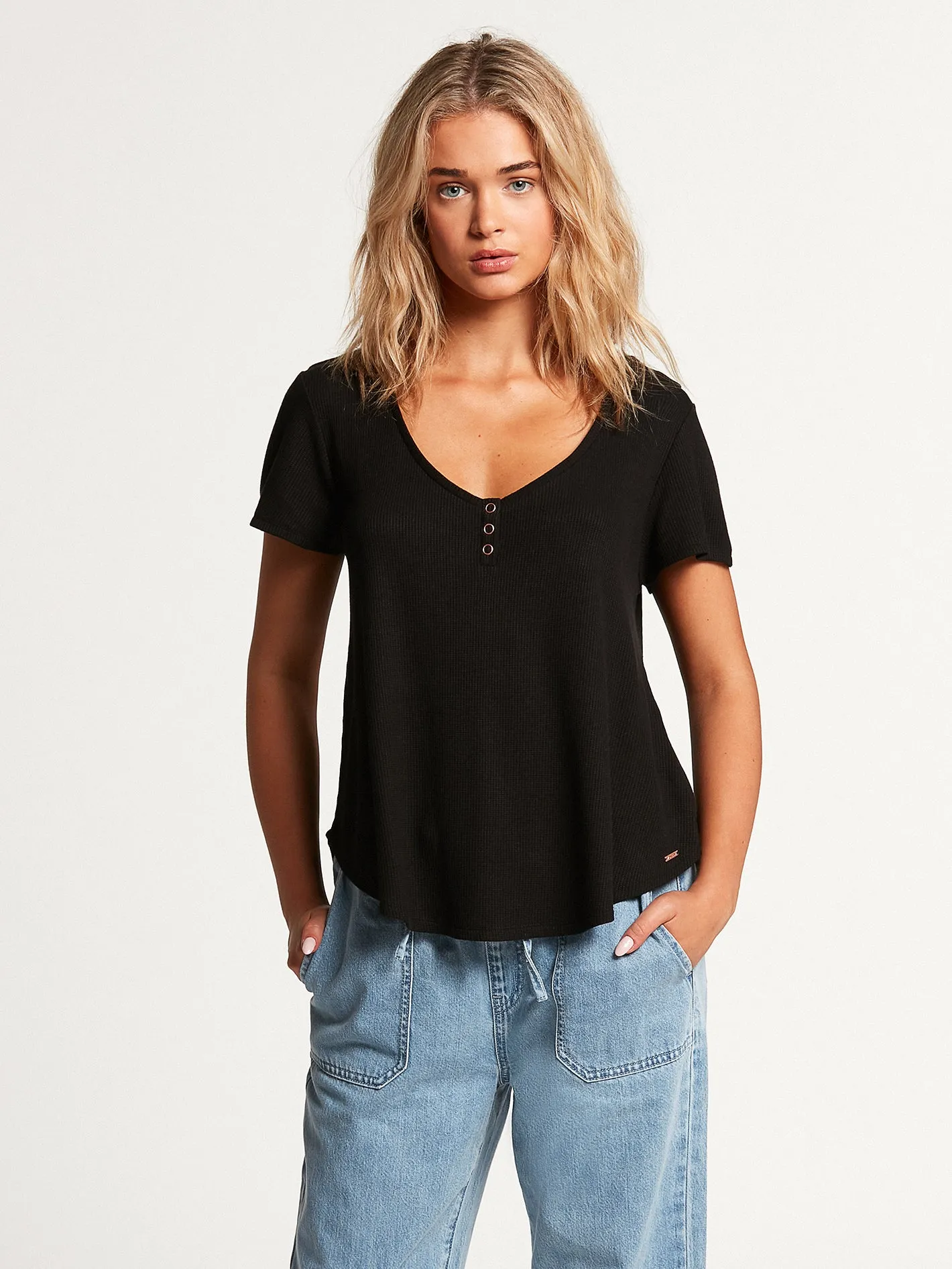 Lived In Lounge Thermal Short Sleeve - Black