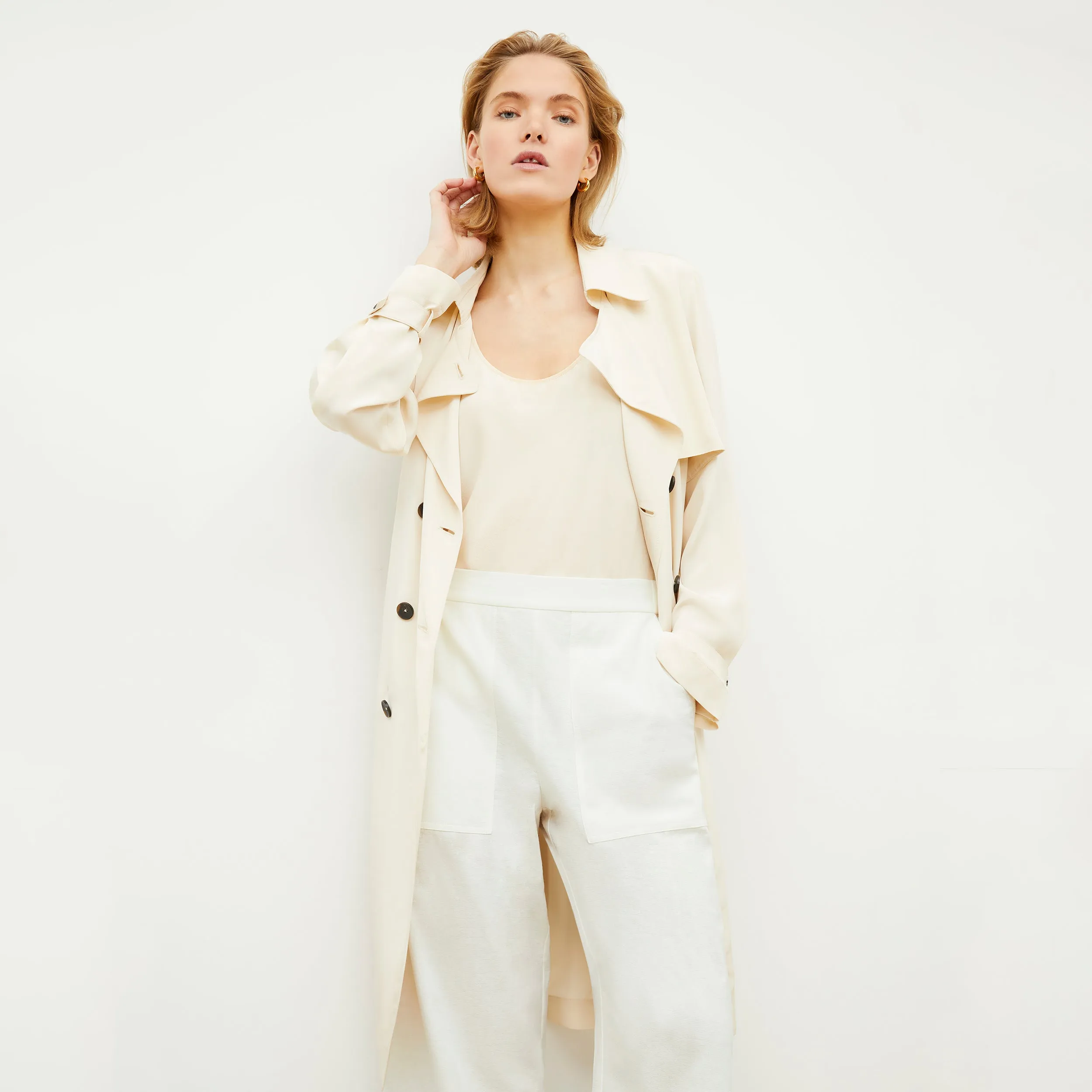 Madelyn Pant - Double-Faced Linen :: Ivory