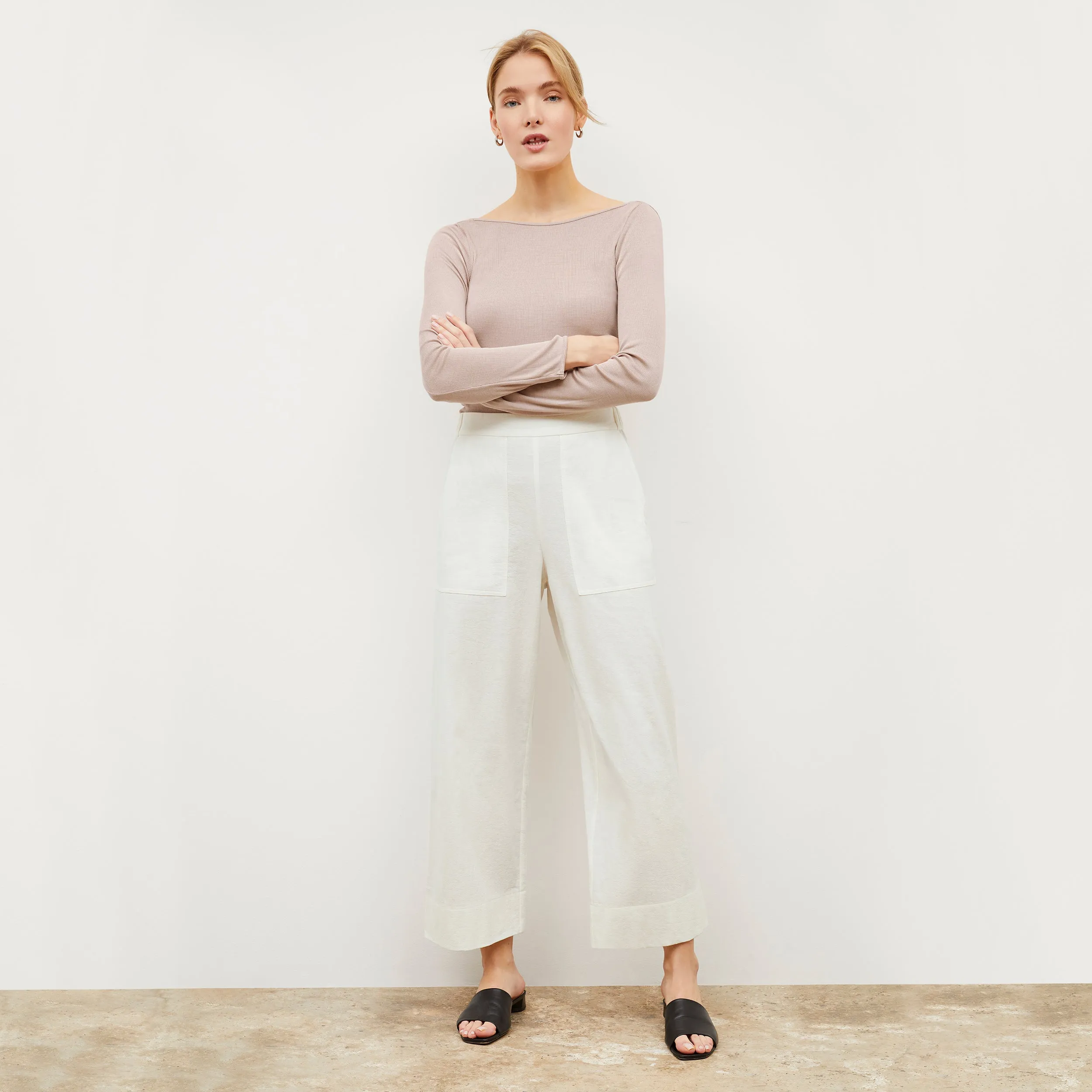 Madelyn Pant - Double-Faced Linen :: Ivory