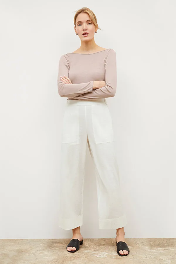 Madelyn Pant - Double-Faced Linen :: Ivory