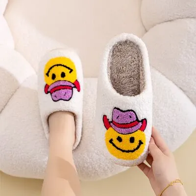 Melody Smiley Face Slippers - Cowboy