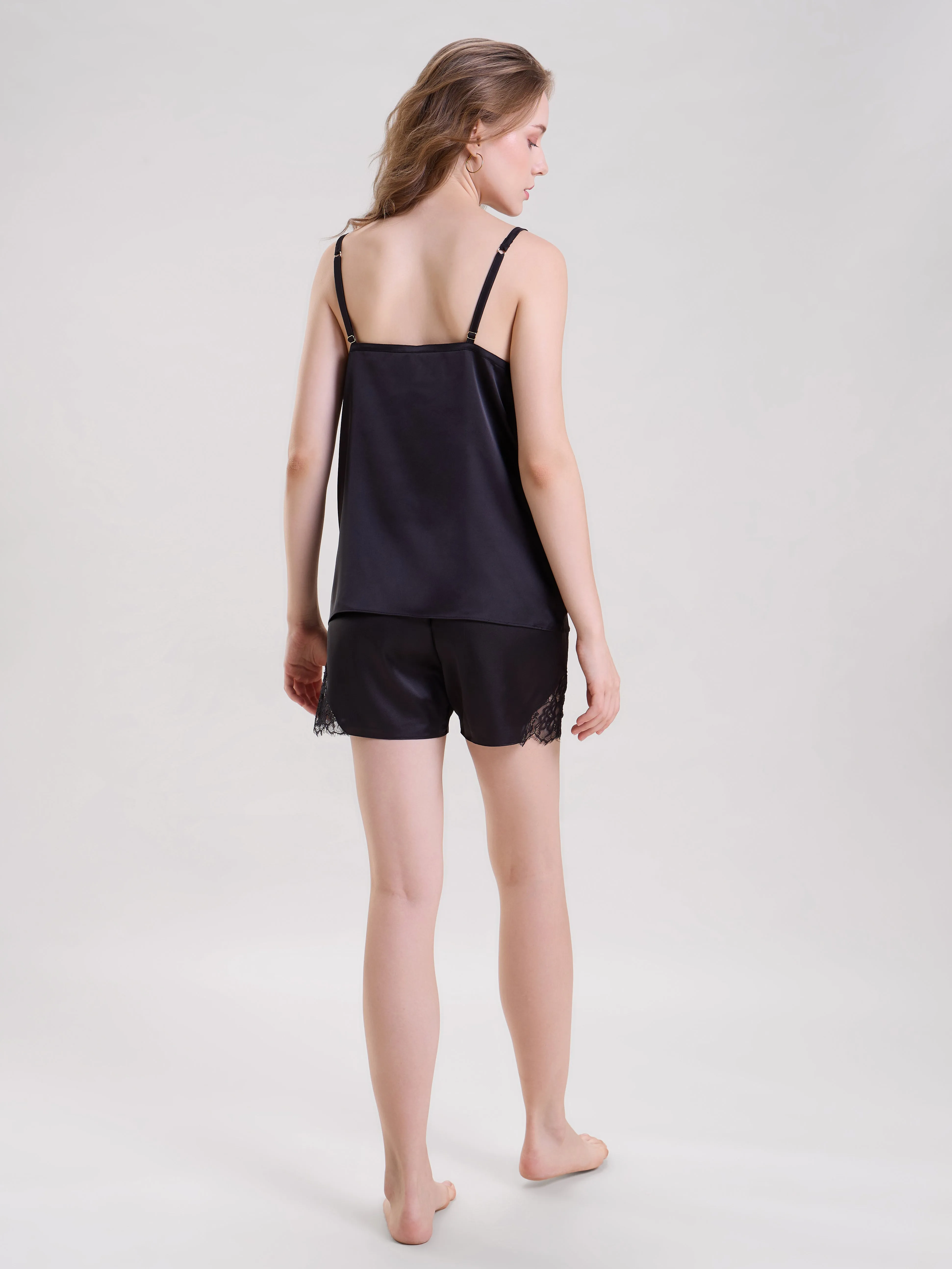 Mysthelle BLACK CAMI TOP AND SHORTS