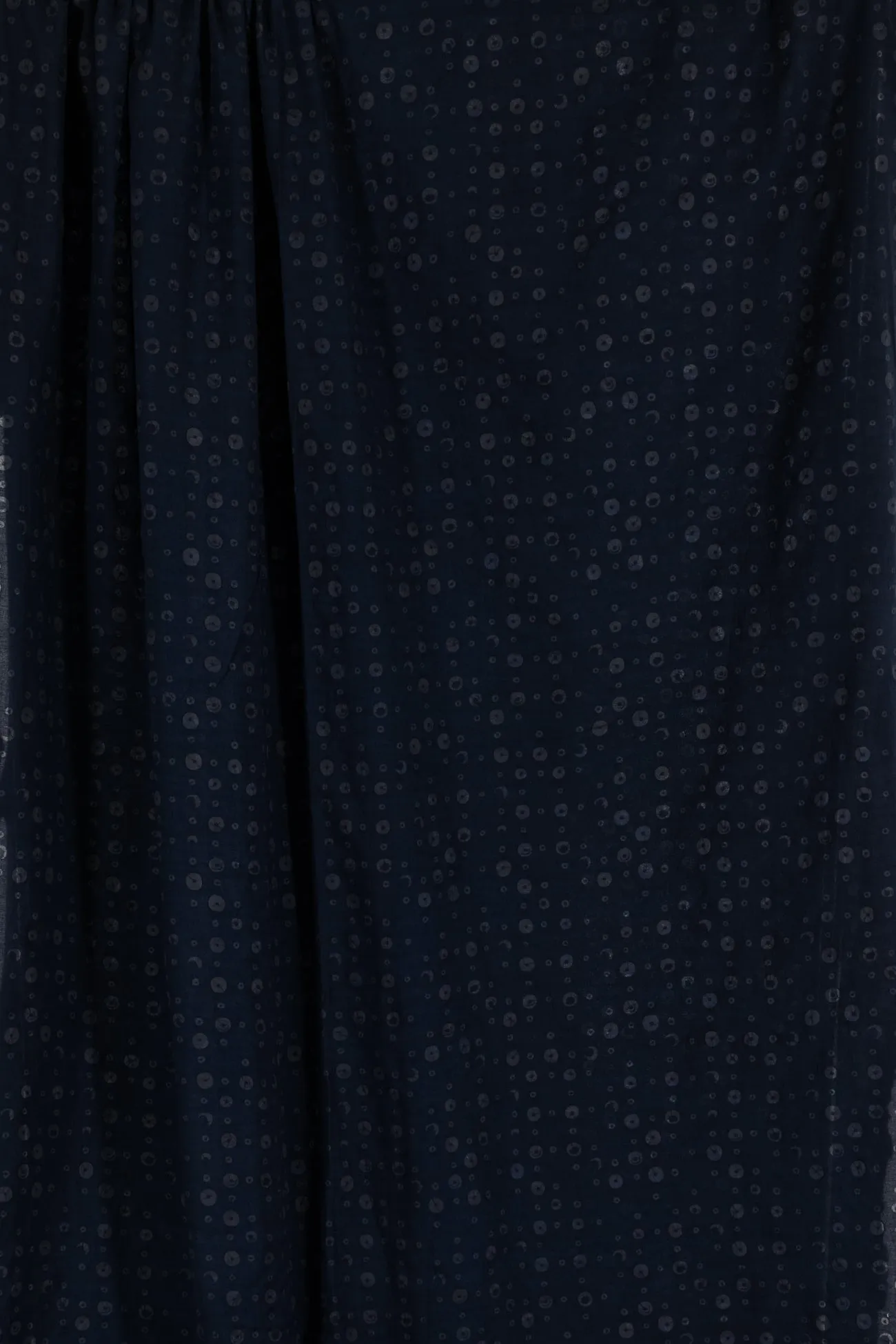 Navy Bubble Dots Italian Cotton Plisse Woven