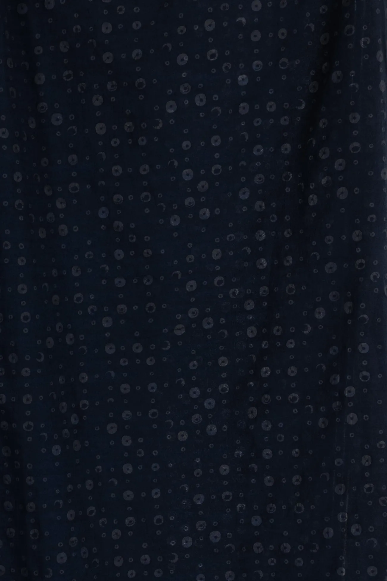 Navy Bubble Dots Italian Cotton Plisse Woven