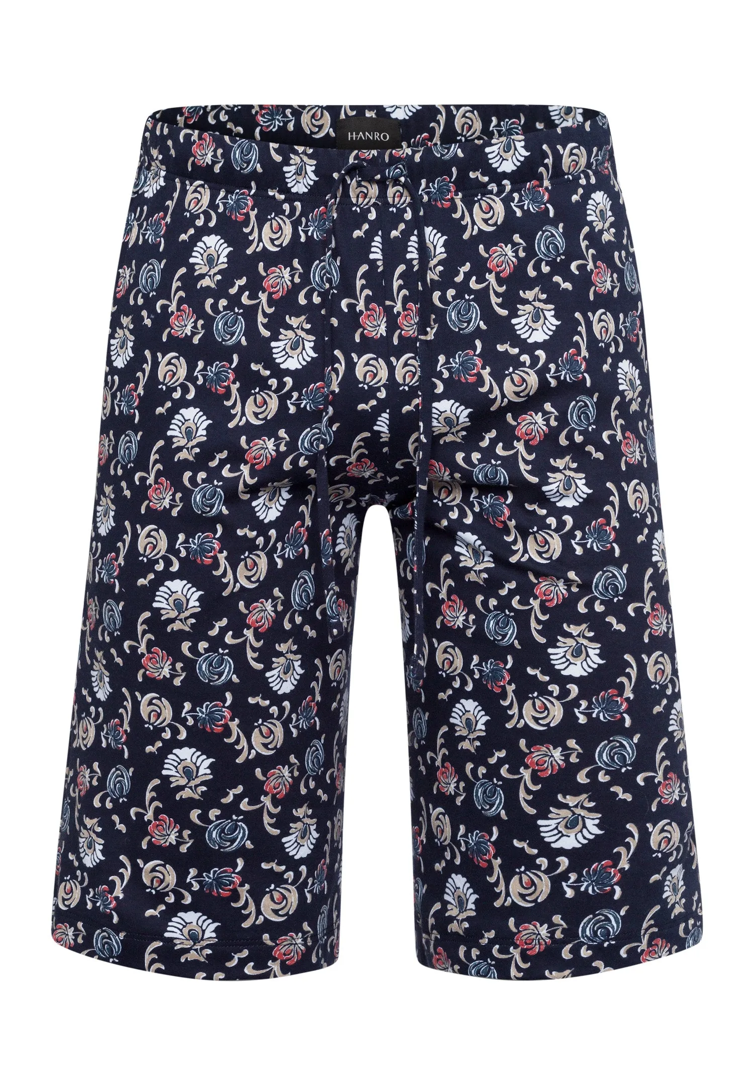 Night And Day Cotton Drawstring Shorts | Navy Botany Print 75513-1248