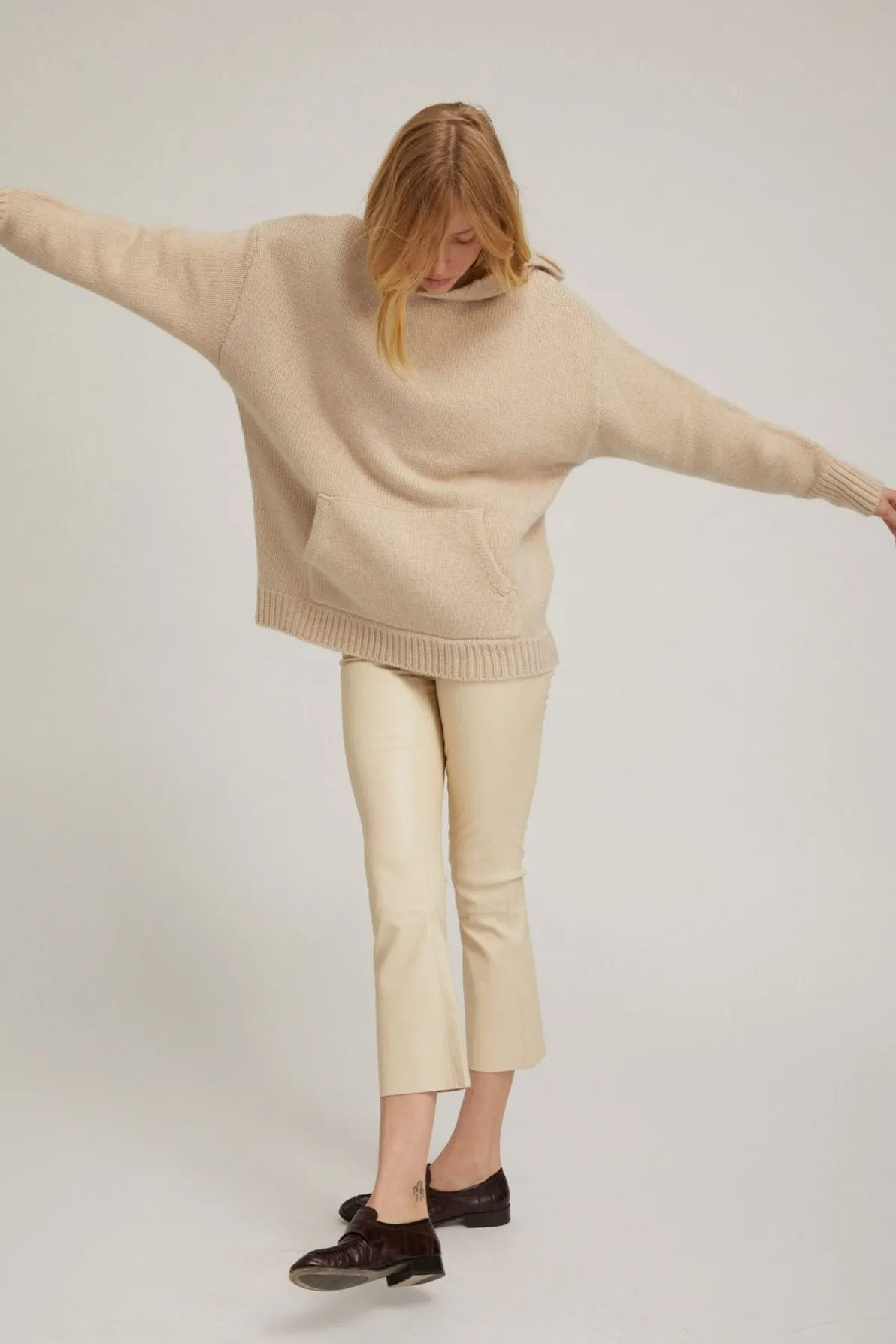 Oat Heavy Cashmere Oversized Hoodie