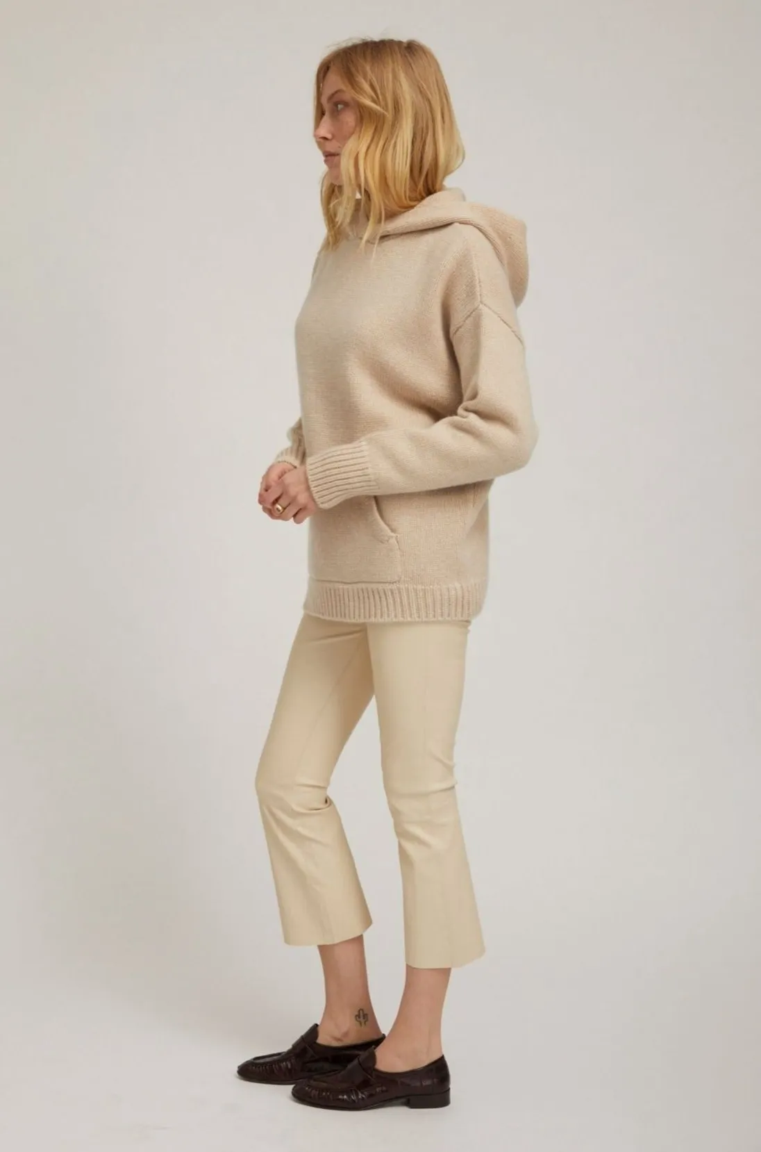 Oat Heavy Cashmere Oversized Hoodie