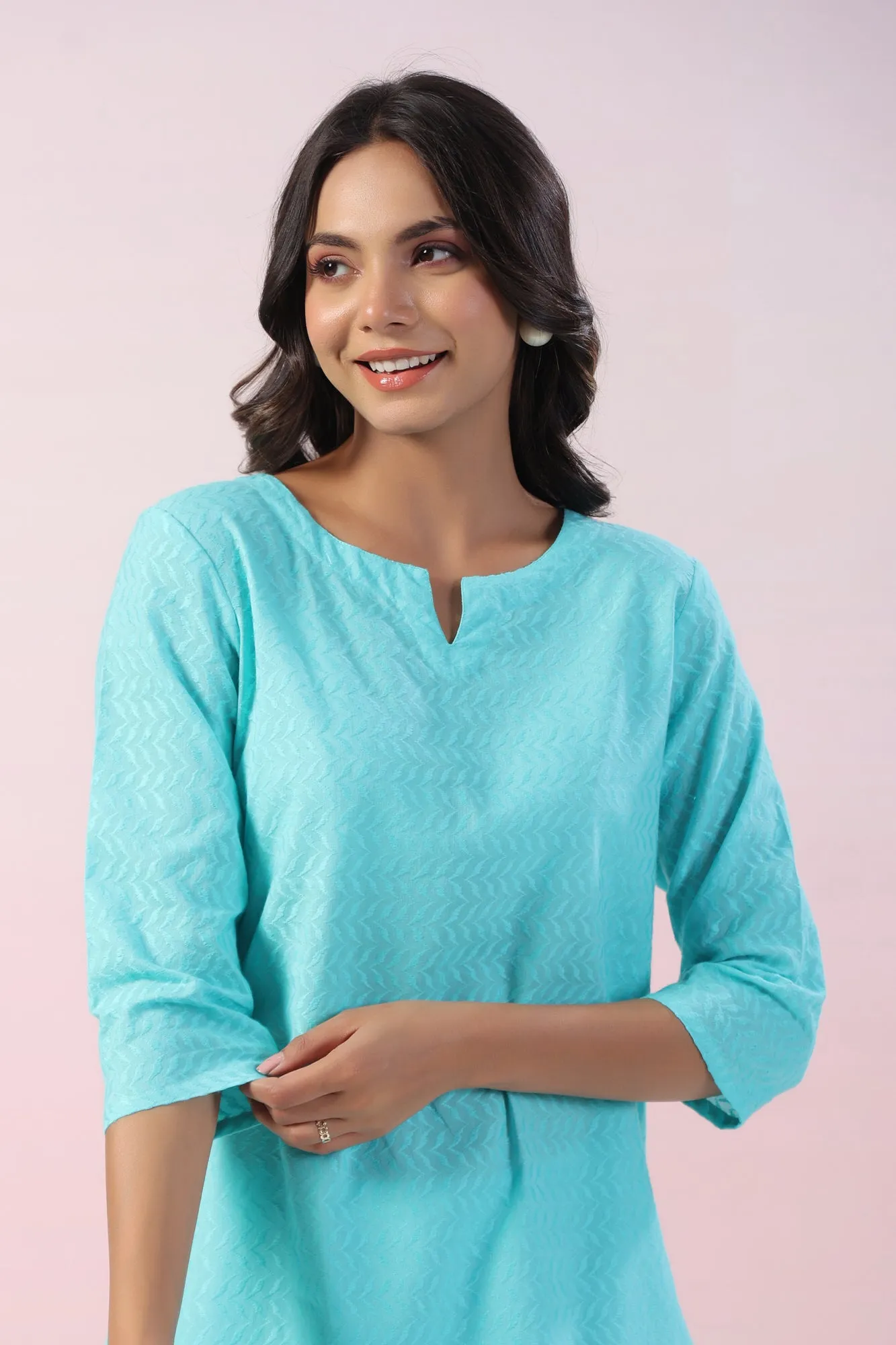 Ocean Solid Cotton Palazzo Loungewear Set